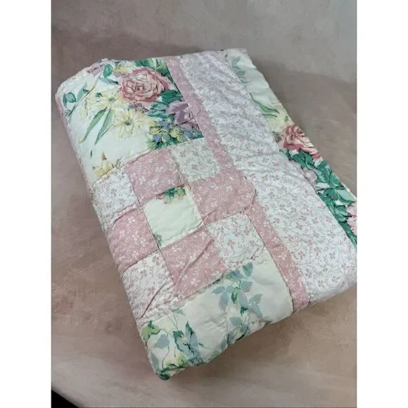 Vintage Laura Ashley Quilt Shabby Chic Cottagecore